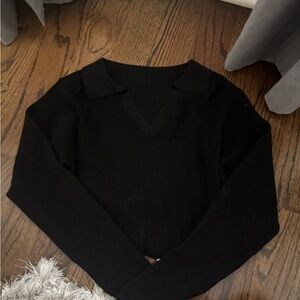 Black V-Neck Sweater